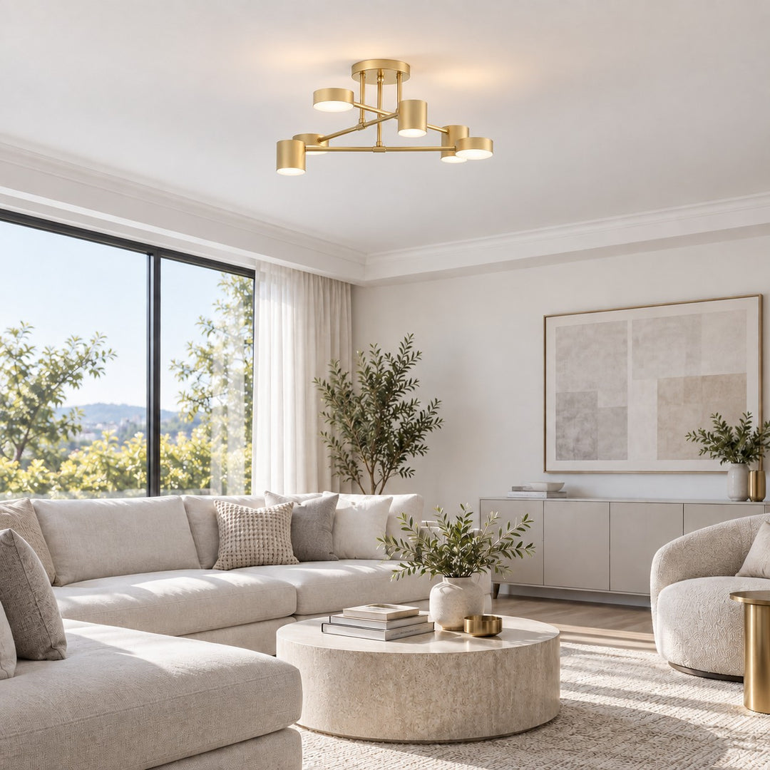 Modern Ceiling Light Adjustable Metal Fixture with LED Bulbs for Contemporary Spaces