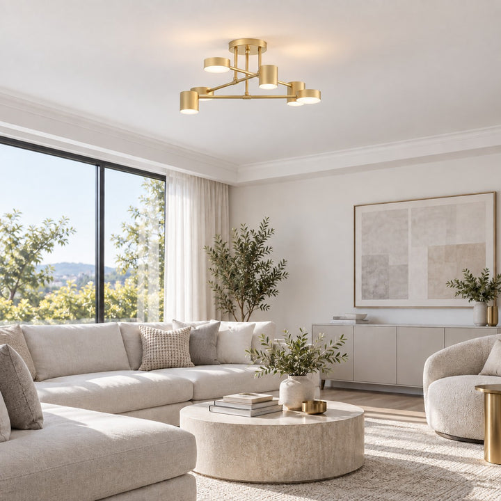 Modern Ceiling Light Adjustable Metal Fixture with LED Bulbs for Contemporary Spaces