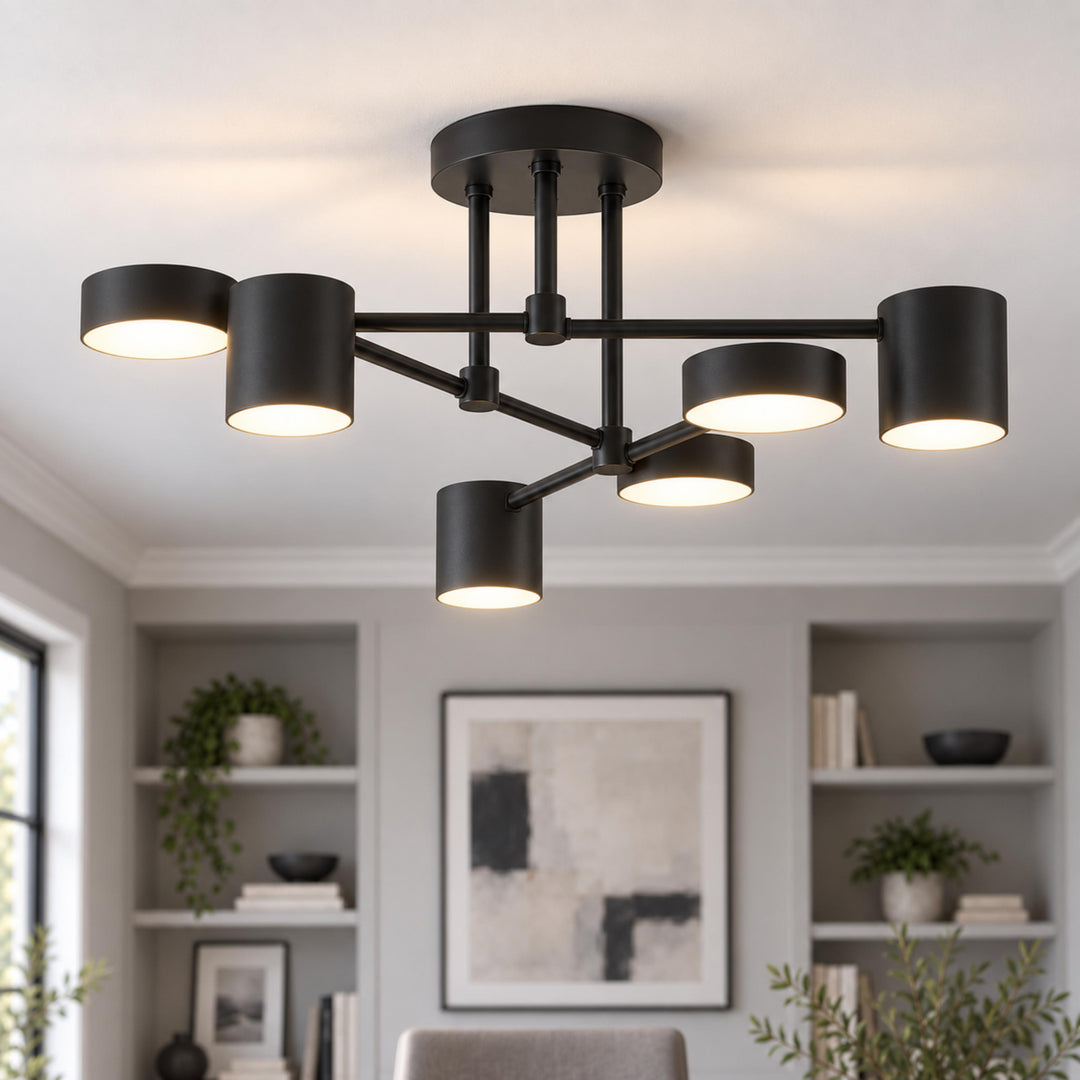 Modern Ceiling Light Adjustable Metal Fixture with LED Bulbs for Contemporary Spaces