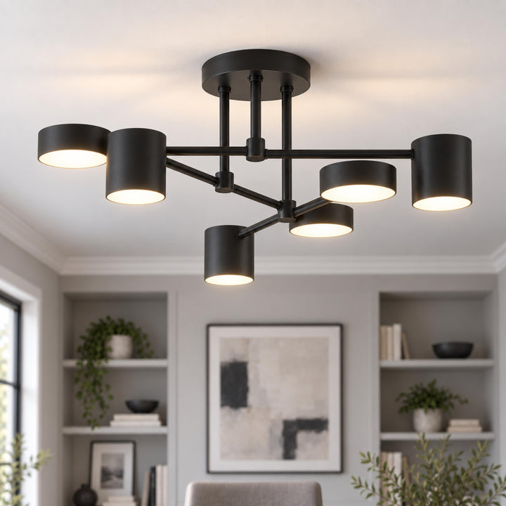 Modern Ceiling Light Adjustable Metal Fixture with LED Bulbs for Contemporary Spaces