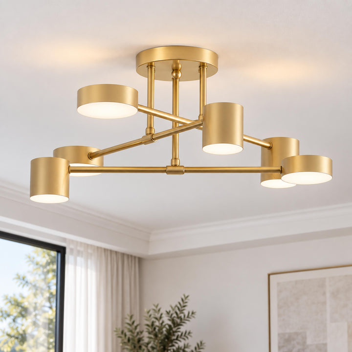 Modern Ceiling Light Adjustable Metal Fixture with LED Bulbs for Contemporary Spaces