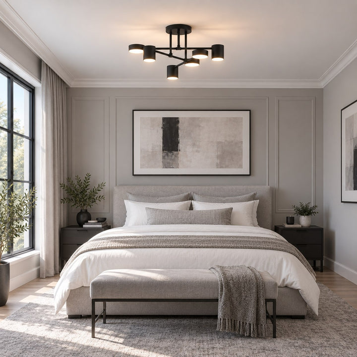 Modern Ceiling Light Adjustable Metal Fixture with LED Bulbs for Contemporary Spaces