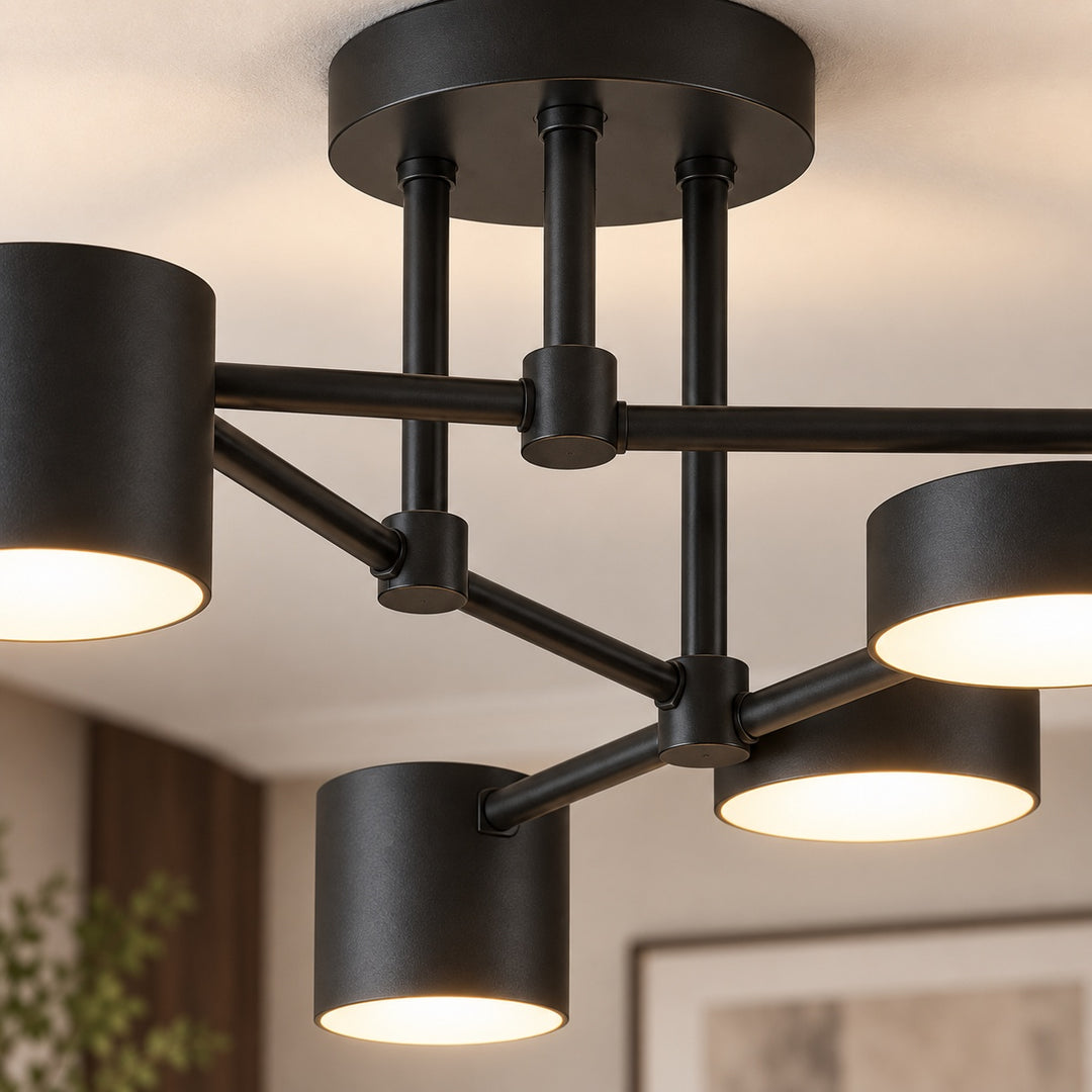 Modern Ceiling Light Adjustable Metal Fixture with LED Bulbs for Contemporary Spaces