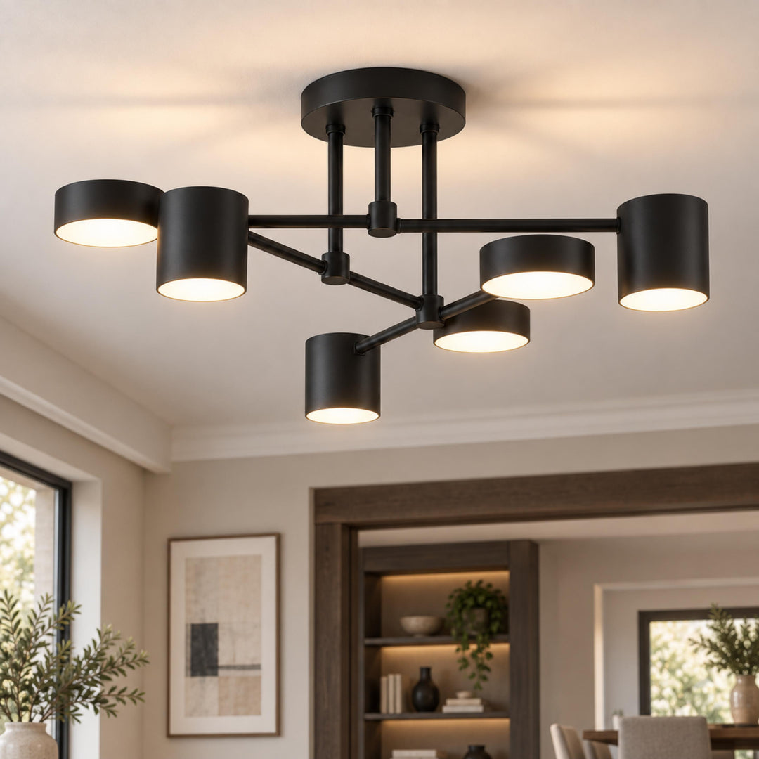 Modern Ceiling Light Adjustable Metal Fixture with LED Bulbs for Contemporary Spaces