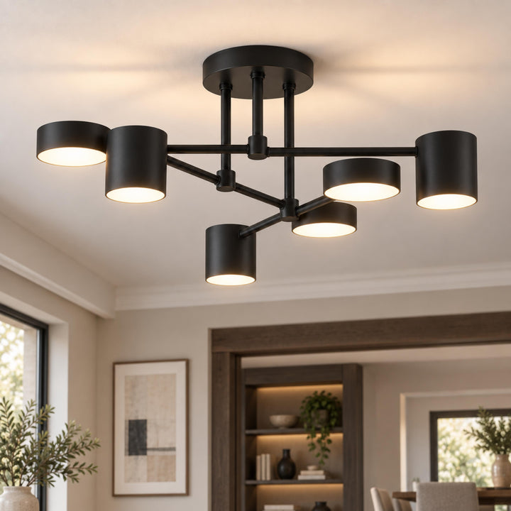Modern Ceiling Light Adjustable Metal Fixture with LED Bulbs for Contemporary Spaces