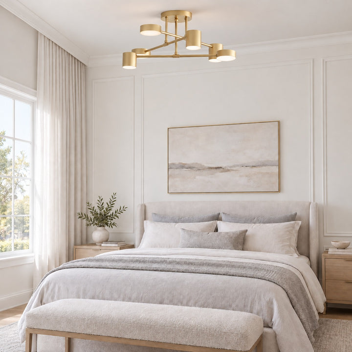 Modern Ceiling Light Adjustable Metal Fixture with LED Bulbs for Contemporary Spaces
