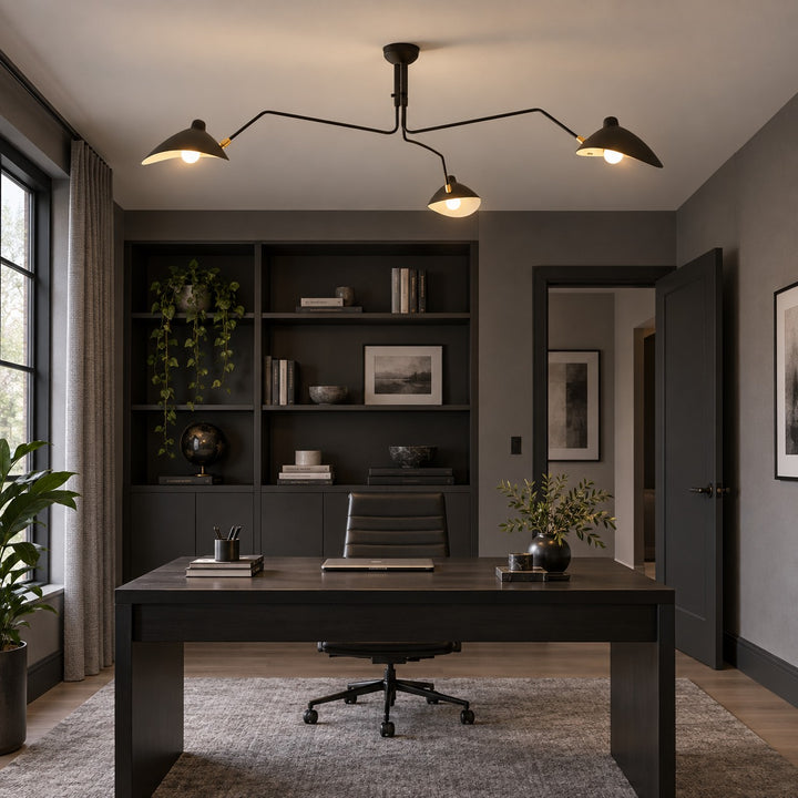 Modern Multi-Arm Ceiling Light Adjustable Metal Fixture with LED Technology