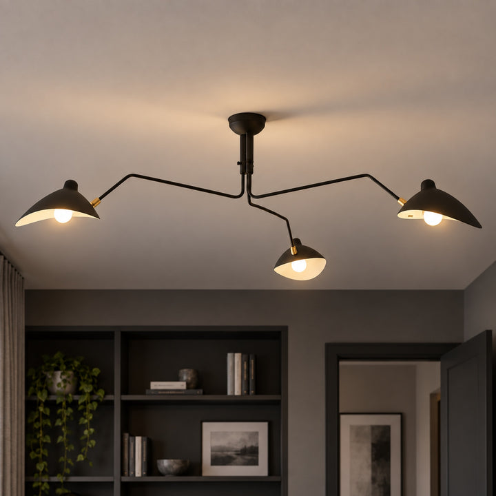 Modern Multi-Arm Ceiling Light Adjustable Metal Fixture with LED Technology