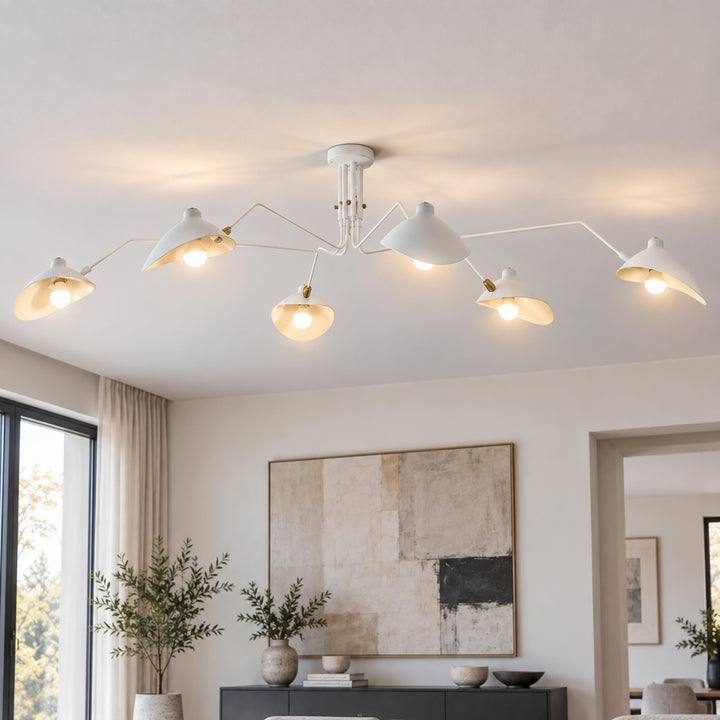 Modern Multi-Arm Ceiling Light Adjustable Metal Fixture with LED Technology