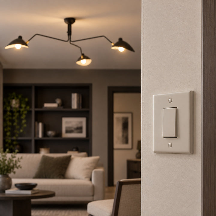 Modern Multi-Arm Ceiling Light Adjustable Metal Fixture with LED Technology
