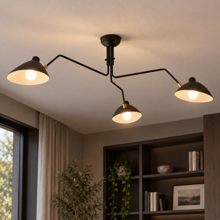 Modern Multi-Arm Ceiling Light Adjustable Metal Fixture with LED Technology