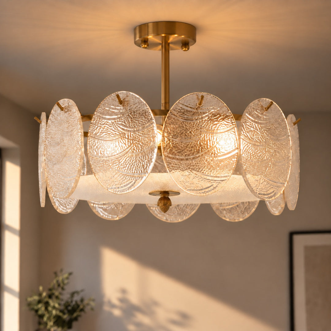 Modern Flush Mount Ceiling Light LED Metal Fixture with Adjustable Brightness 12 Inch Diameter