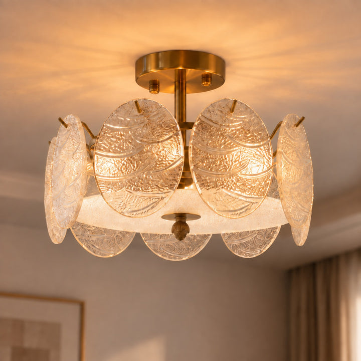 Modern Flush Mount Ceiling Light LED Metal Fixture with Adjustable Brightness 12 Inch Diameter