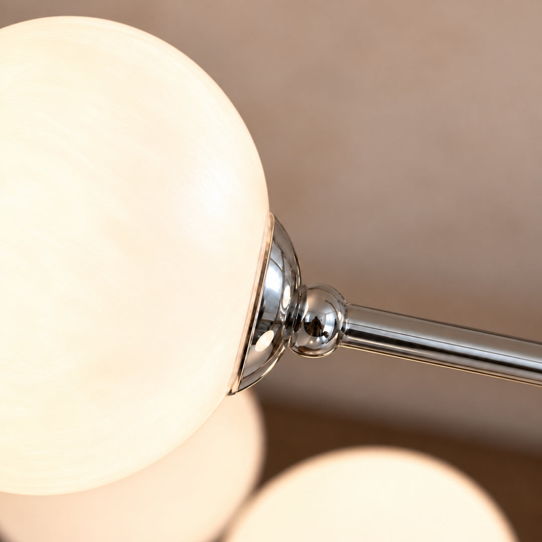 Modern Flush Mount Ceiling Light Fixture in Metal and Glass with LED Bulbs for Indoor Use