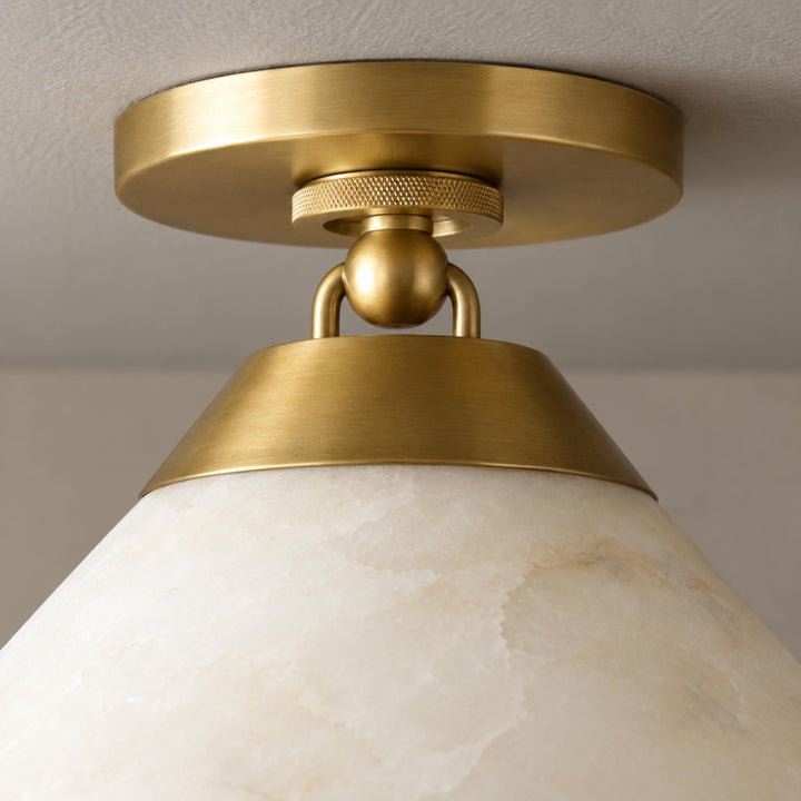 Modern Flush Mount Ceiling Light in Alabaster with Dimmable LED Feature for Cozy Atmosphere