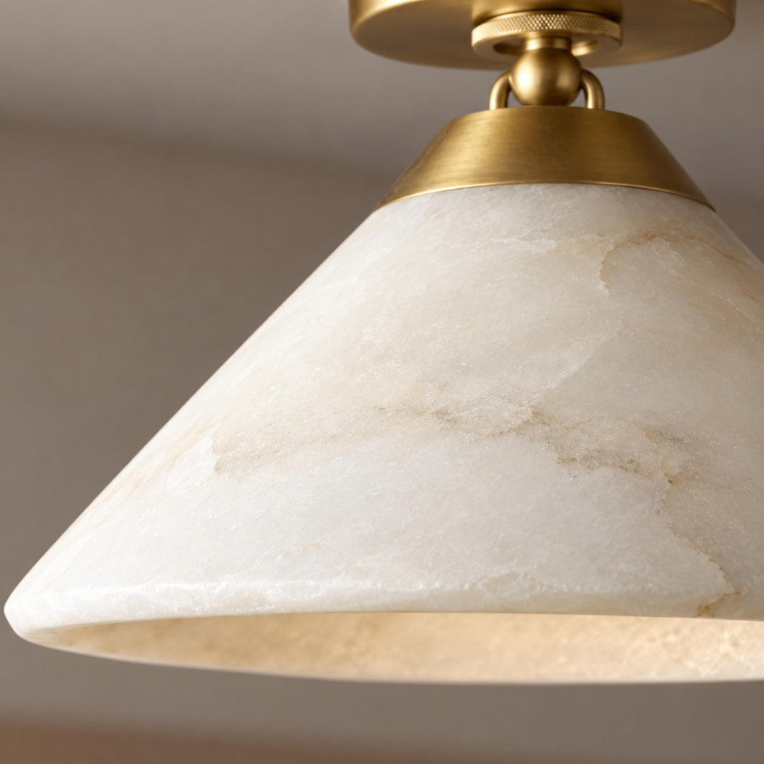 Modern Flush Mount Ceiling Light in Alabaster with Dimmable LED Feature for Cozy Atmosphere