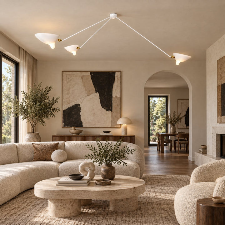 Modern Multi-Arm Ceiling Light Adjustable Metal Fixture with LED Technology