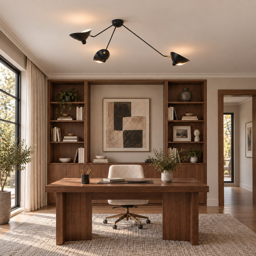 Modern Multi-Arm Ceiling Light Adjustable Metal Fixture with LED Technology