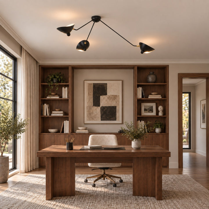 Modern Multi-Arm Ceiling Light Adjustable Metal Fixture with LED Technology