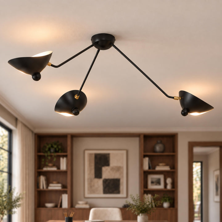 Modern Multi-Arm Ceiling Light Adjustable Metal Fixture with LED Technology