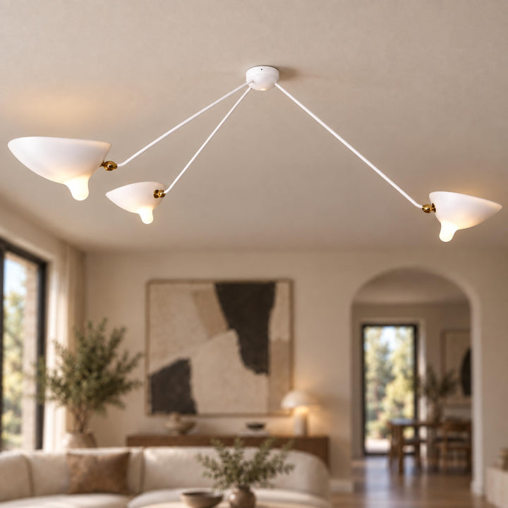Modern Multi-Arm Ceiling Light Adjustable Metal Fixture with LED Technology