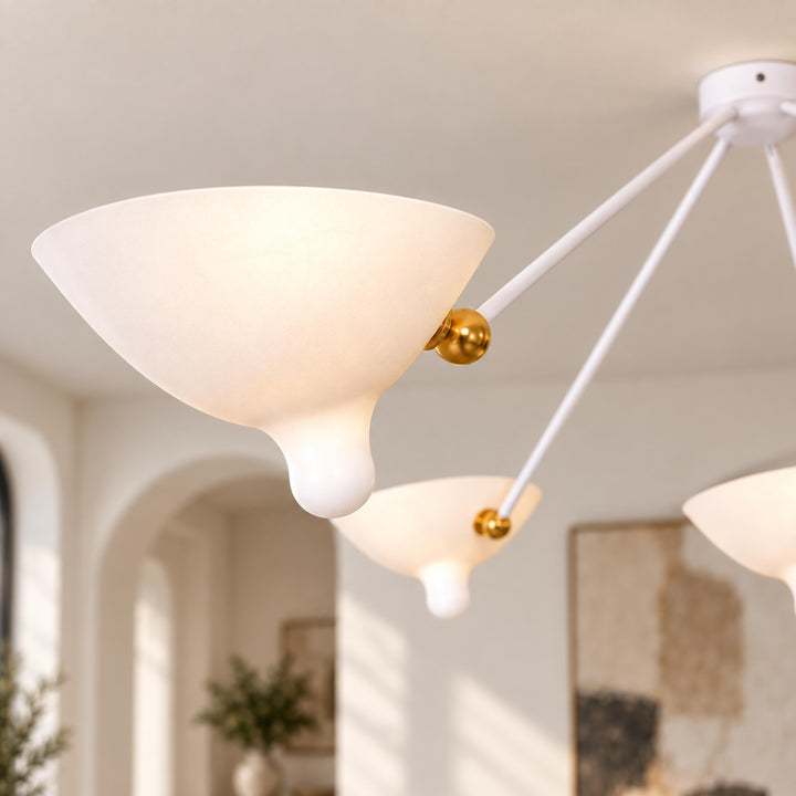 Modern Multi-Arm Ceiling Light Adjustable Metal Fixture with LED Technology