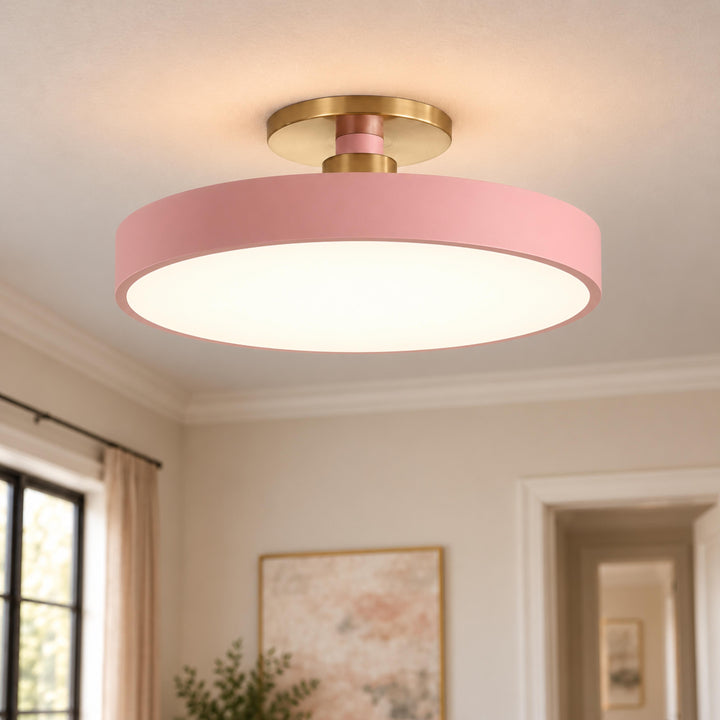 Modern Flush Mount Ceiling Light Fixture with Glass Shade and LED for Bright Illumination