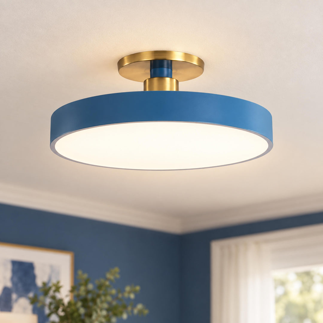 Modern Flush Mount Ceiling Light Fixture with Glass Shade and LED for Bright Illumination