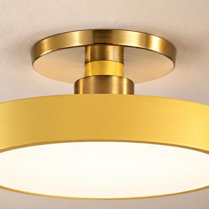 Modern Flush Mount Ceiling Light Fixture with Glass Shade and LED for Bright Illumination
