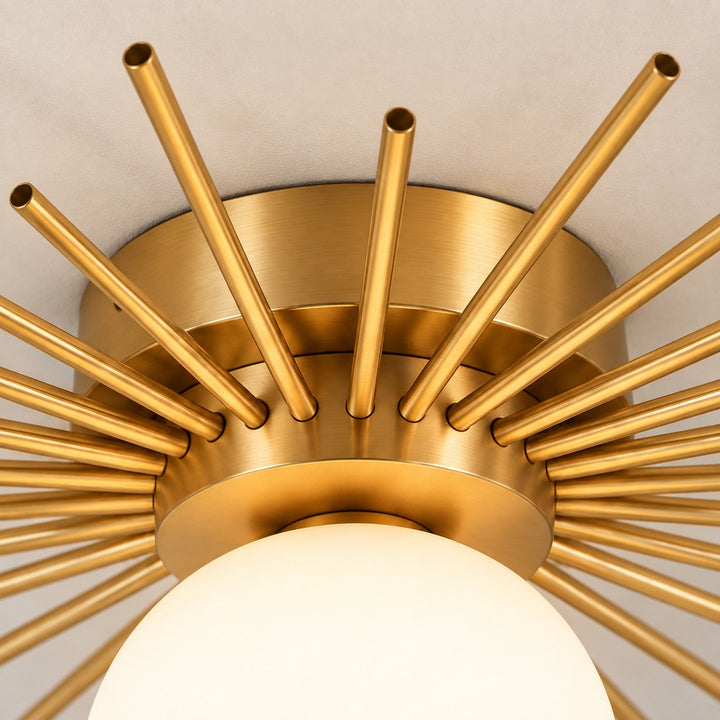 Modern Flush Mount Ceiling Light Fixture Metal Dimmable LED Lighting 12 Inch Diameter for Home Decor