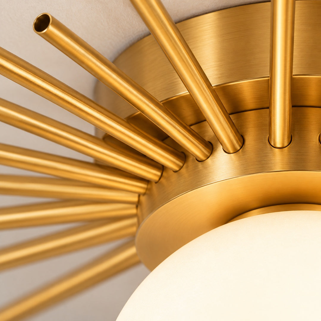Modern Flush Mount Ceiling Light Fixture Metal Dimmable LED Lighting 12 Inch Diameter for Home Decor