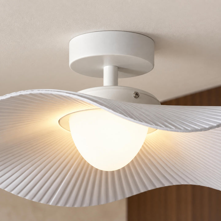 Modern Flush Mount Ceiling Light Acrylic LED Fixture 18 Inch Diameter for Home Office