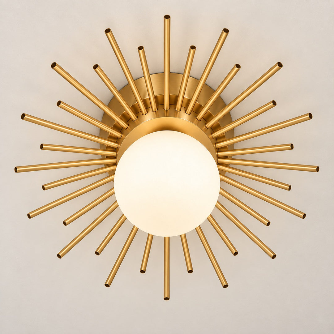 Modern Flush Mount Ceiling Light Fixture Metal Dimmable LED Lighting 12 Inch Diameter for Home Decor