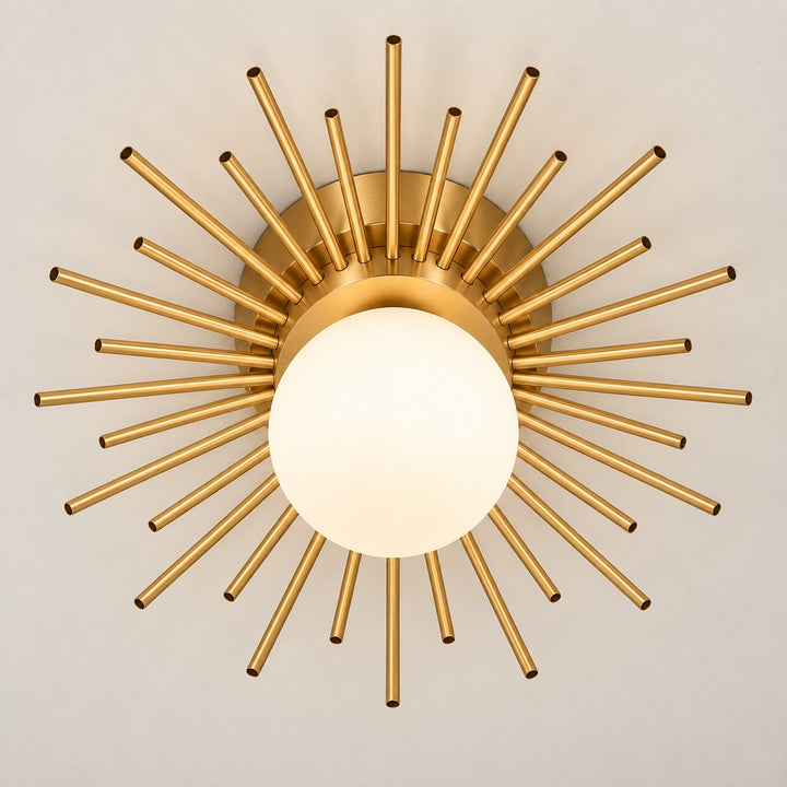 Modern Flush Mount Ceiling Light Fixture Metal Dimmable LED Lighting 12 Inch Diameter for Home Decor