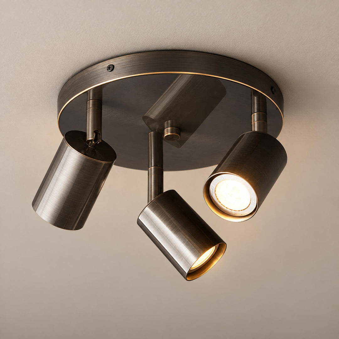 Modern Flush Mount Ceiling Light Metal LED Adjustable Fixture 12 Inch Diameter