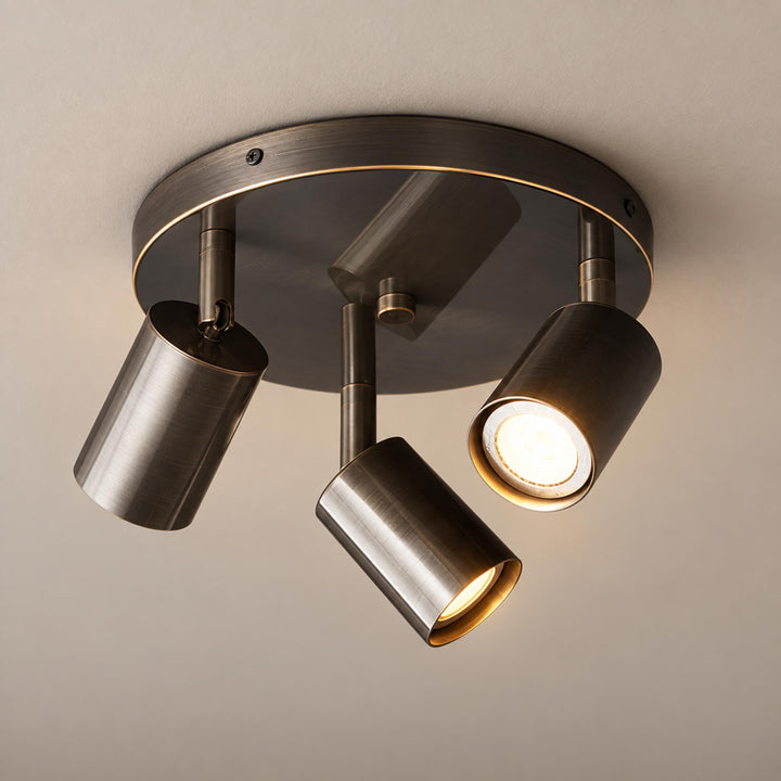 Modern Flush Mount Ceiling Light Metal LED Adjustable Fixture 12 Inch Diameter