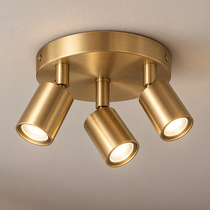 Modern Flush Mount Ceiling Light Metal LED Adjustable Fixture 12 Inch Diameter
