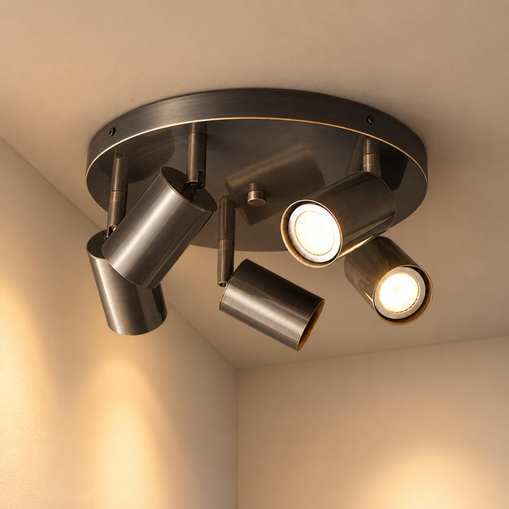 Modern Flush Mount Ceiling Light Metal LED Adjustable Fixture 12 Inch Diameter