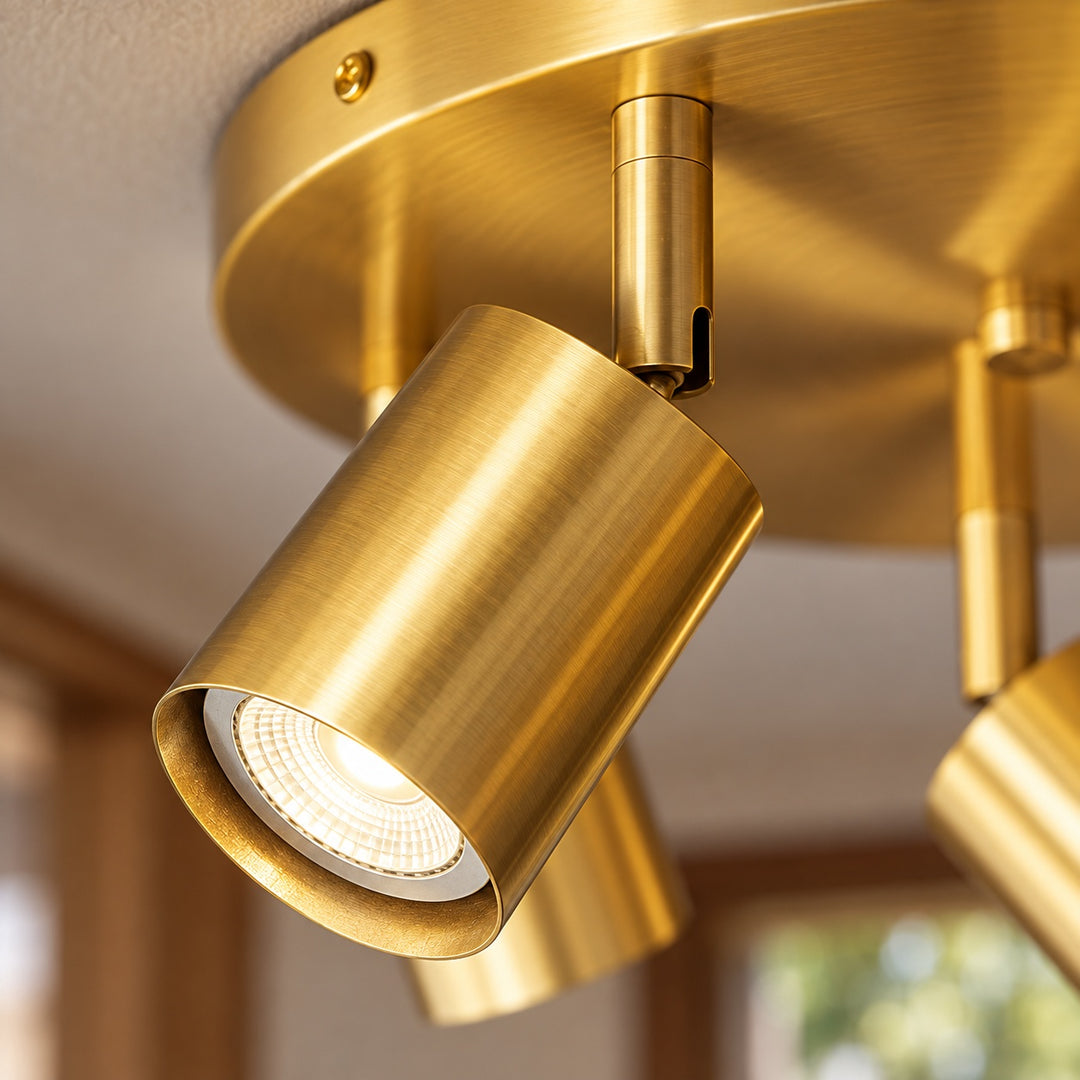 Modern Flush Mount Ceiling Light Metal LED Adjustable Fixture 12 Inch Diameter