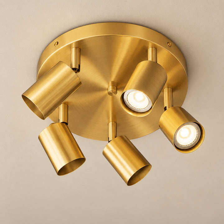 Modern Flush Mount Ceiling Light Metal LED Adjustable Fixture 12 Inch Diameter