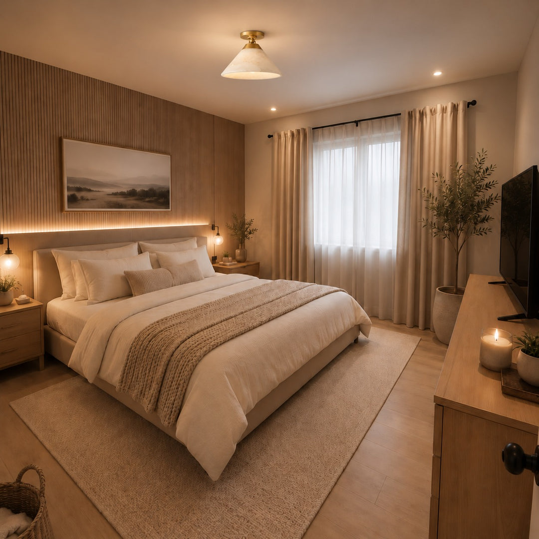 Modern Flush Mount Ceiling Light in Alabaster with Dimmable LED Feature for Cozy Atmosphere