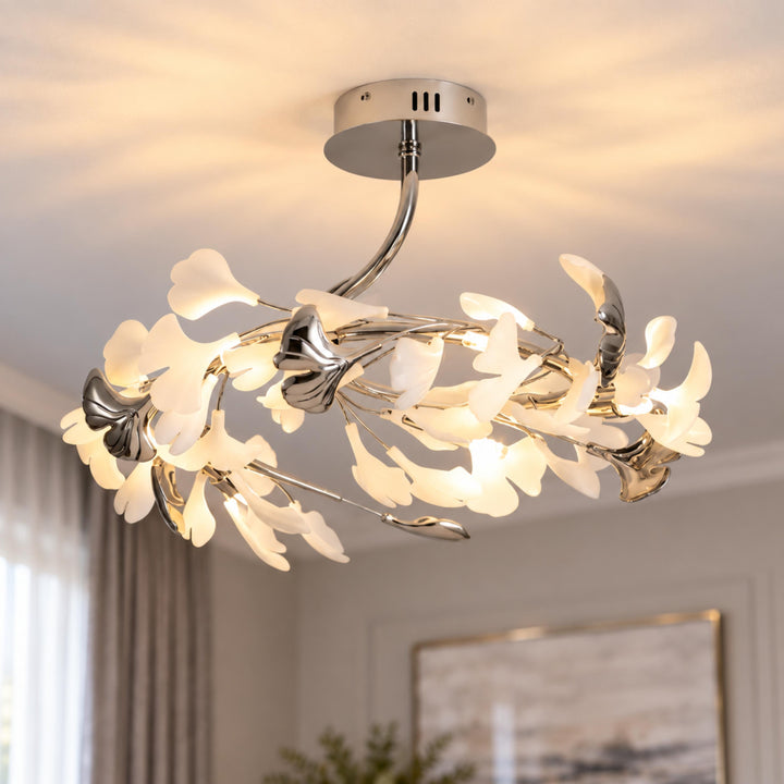 Modern Flush Mount Ceiling Light with Glass Shade and LED 800 Lumens for Contemporary Spaces