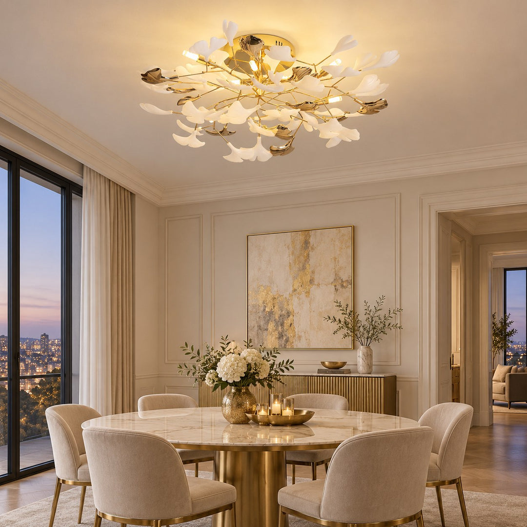 Modern Flush Mount Ceiling Light with Glass Shade and LED 800 Lumens for Contemporary Spaces