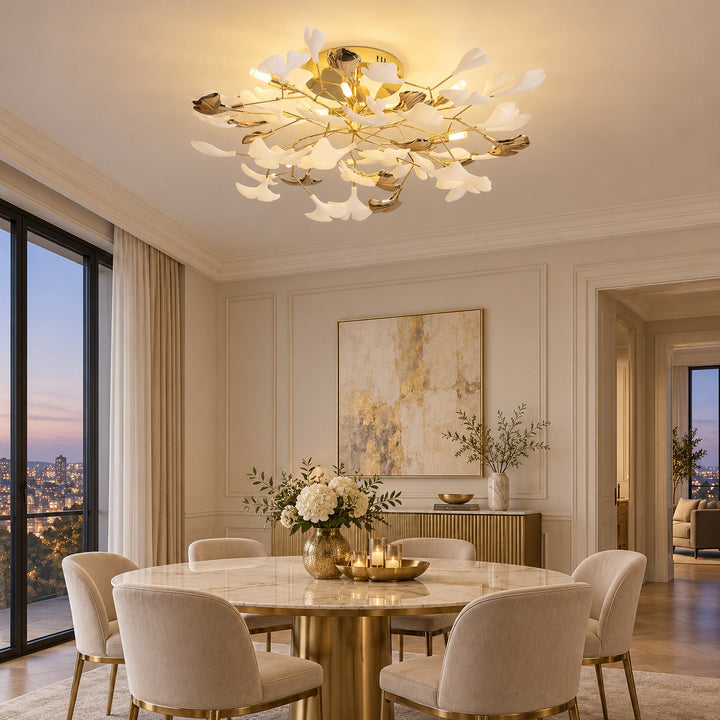 Modern Flush Mount Ceiling Light with Glass Shade and LED 800 Lumens for Contemporary Spaces