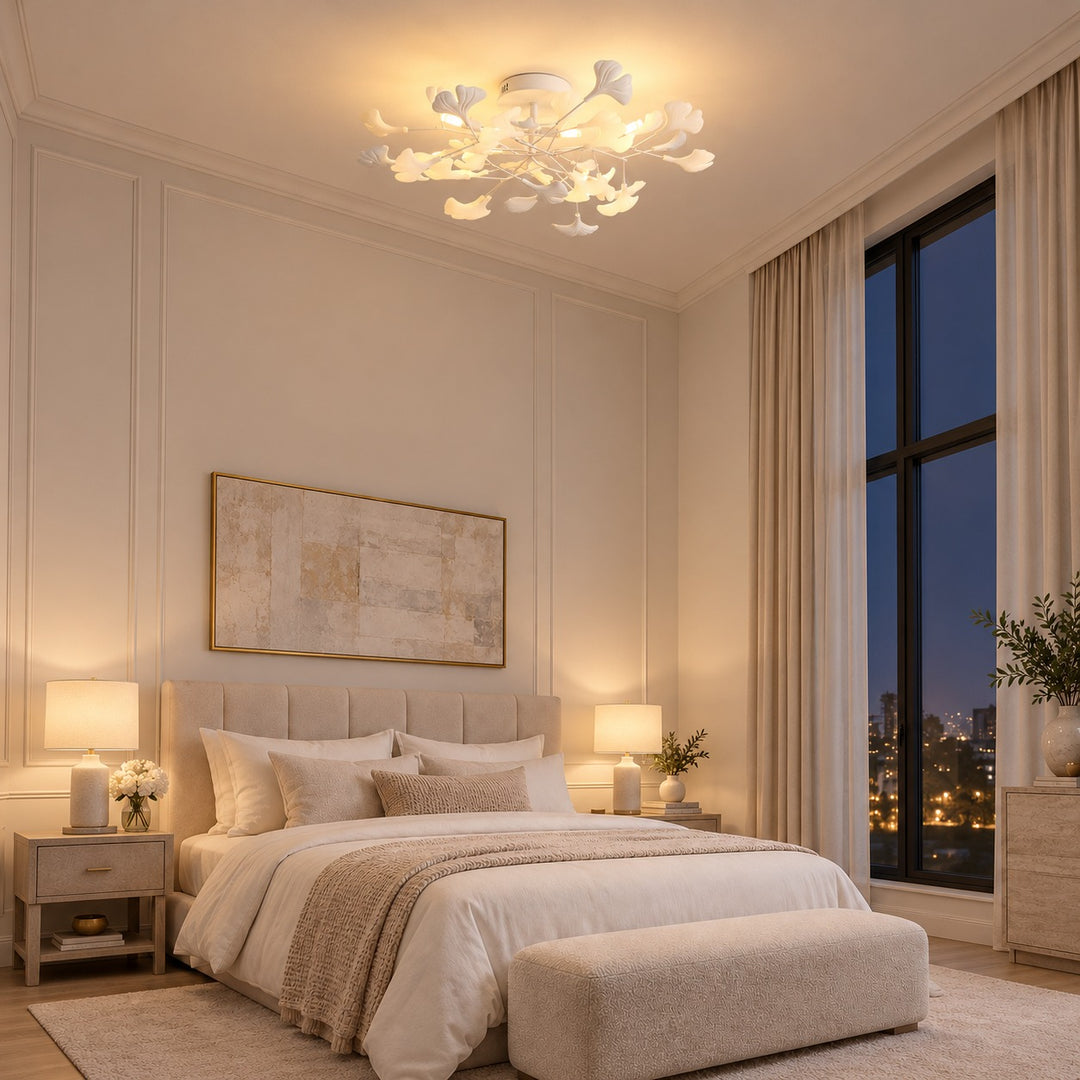 Modern Flush Mount Ceiling Light with Glass Shade and LED 800 Lumens for Contemporary Spaces