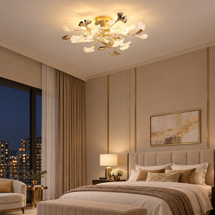 Modern Flush Mount Ceiling Light with Glass Shade and LED 800 Lumens for Contemporary Spaces