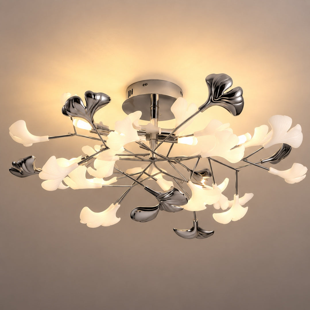 Modern Flush Mount Ceiling Light with Glass Shade and LED 800 Lumens for Contemporary Spaces
