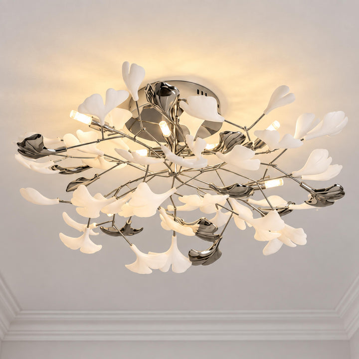 Modern Flush Mount Ceiling Light with Glass Shade and LED 800 Lumens for Contemporary Spaces