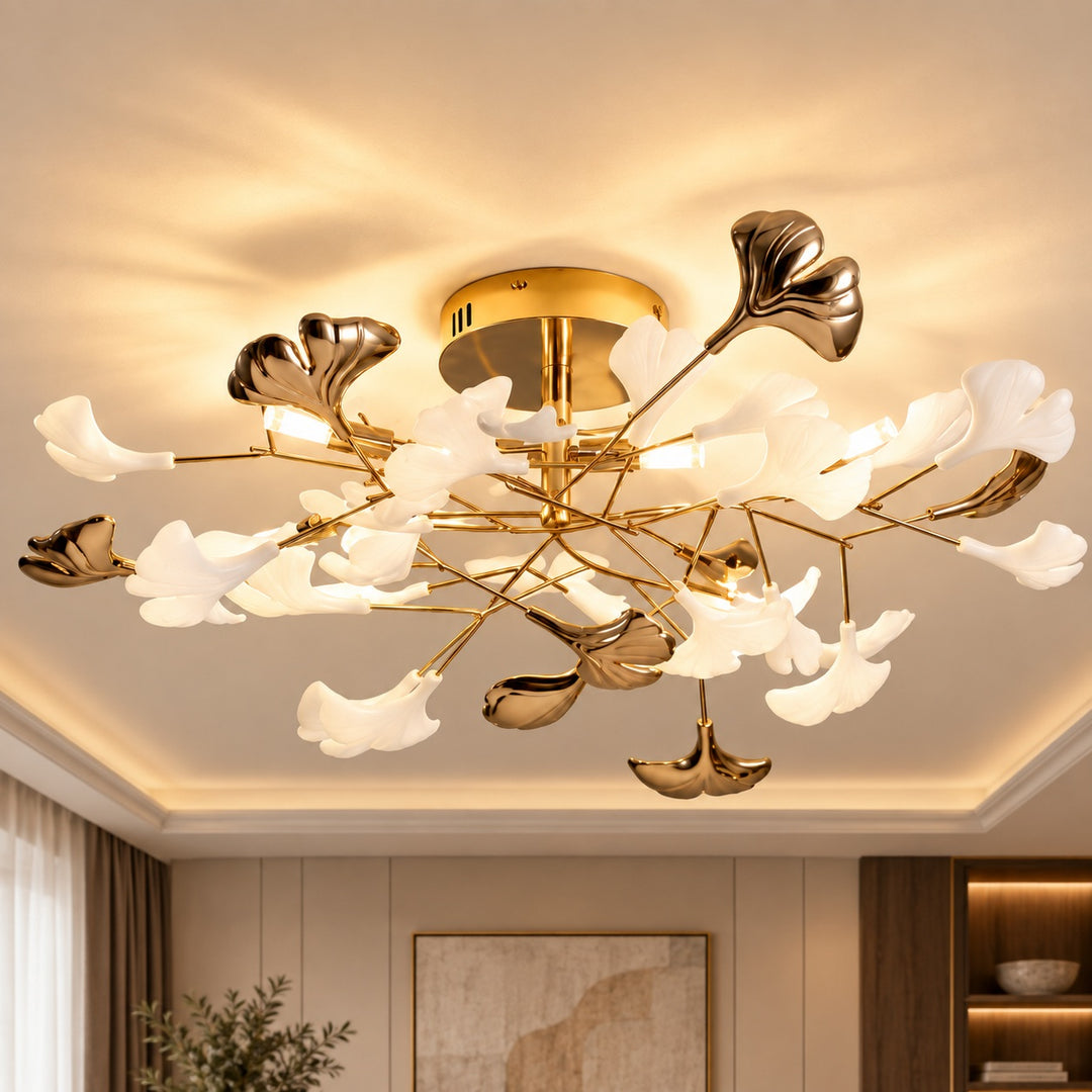 Modern Flush Mount Ceiling Light with Glass Shade and LED 800 Lumens for Contemporary Spaces