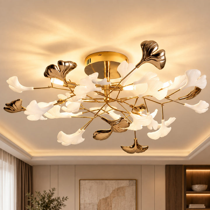 Modern Flush Mount Ceiling Light with Glass Shade and LED 800 Lumens for Contemporary Spaces